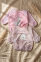 Baby Girl Waterproof Bibs with Sleeves Set of 2 - Stain-Proof, Liquid-Proof, Elastic Cuff, Swan - 2