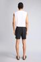 C5138Axbk81 Black Printed Flexible Textured Short Length Sports Swim Shorts - 5