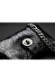 Women Crinkle PU Leather Hobo Shoulder Bag with Chain Strap, Turn-Lock Closure, Detachable Crossbody Strap — Black - 2