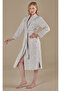 Women's Jacquard Quilted Fabric Bamboo Cotton Dressing Gown - 3
