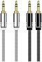 3.5mm AUX Audio Cable 1.5M Braided Stereo Male to Male, Hi-Fi Sound, Gold Plated Jack, Durable Nylon Aux Cable for Car, Speaker, Headphones, Laptop & Mobile