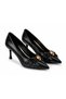 Women’s Pointed Toe High Heel Pumps – Slip-On Dress Heels with Gold Detail - 4