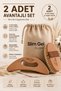 100% Natural Horsehair Brush (Gift Pouch) and Wooden Cellulite Massage Tool 2-Piece Care Set - 3