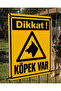 Caution Dog Present Warning Sign 25X35 cm Dekota Pvc Warning Sign Office Garden Door