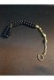 33-Piece Prayer Beads Designed with Black Glass Beads and Gold Metal Alloys