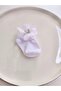 3-Piece White Decorated Baby Socks with Square Stones and Laser-Cut Roses - 8