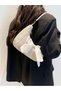 Spring/Summer Fashion Handbag with Bow Scarf, Straw Shoulder Bag, Casual Crescent Shoulder Bag with Glass Bead Chain, Stylish Women's Bag, Beach Essentials, Beach Luggage and Summer Essentials - 6