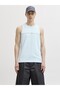 Men's Blue Jcofusıon Chest Brand Sleeveless Tee Crew Tank Top