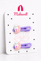 Girl's Colorful Figured Snap Buckle Set of 2 – Cute Bear, Ice Cream, Rainbow and Paw Patterned Side Buckle