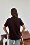 Leopard Pattern Scarf Tshirt Bitter Brown - 5
