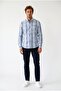 Men's Long Sleeve Plaid Linen Shirt 2449 - 2