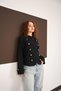 Hakim Jacket with Collar, Shoulder and Sleeve Patches - Black |   F2097 - 3