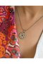 Steel Color Stone Sun Design Locket Necklace - Stainless Tarnish Resistant Steel - 2