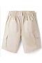 Woven 100% Cotton Poplin Cargo Shorts - Beige - 2