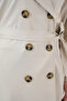 Women's Double-Breasted Collar Belted Printed Back A.Beige Trench Coat - 3