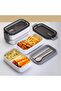 lunch Box, 2-Layer Leakproof Bento Box - 304 Stainless Steel Food Container with Compartments, Microwave Safe Large Capacity Lunch Box with Handle & Cutlery Storage - 2