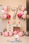 Silver Number 7 Age Balloon Set Pink Heart White Transparent Smoke Balloon Silver Confetti Birthday Set