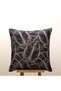 Leaf Patterned Throw Pillow Cover Navy Blue Beige Decorative Modern Design