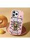 iPhone 17/18 Pro Compatible Case with Camera Protector Pink Silicone Couple Phone Case with Spider Pattern - 2