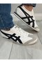 Comfortable Daily Lace-Up Unisex Sports Shoes White Navy Blue Sneaker - 5