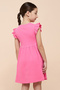 Ribbed Fit & Flare Dress with Crew Neck and Fluter Sleeves - 5