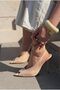Marvello Nude Matte Leather Women's Heeled Sandals - 2