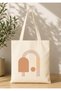 Vintage Boho Patterned Printed Raw Fabric Bag Organic Tote Bag