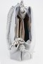 Women's Gray Faux Leather Knitted Strap Lined Zipper Closure Handbag and Shoulder Bag - 7