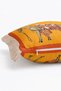 Horse Patterned Fringed Cushion Cover with Saddle - Yellow Orange Vintage Rider Themed Decorative Pillowcase - 6