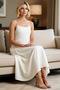 Women's Strappy Maxi Woven Dress 100% Linen Lined A-Line Cut Sleeveless Strapless Neckline Daily Casual - 3