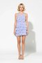 Women Sleeveless Halter Neck Ruffle Tulle Mini Dress Lined Skater Cut Polyester Elastane Casual - 4