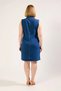 Women's Plus Size Sleeveless Shirt Collar Pocket Shift Cut 100% Cotton Denim Dress Casual Comfortable Modern - 5