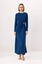 Women Maxi Shift Dress Crew Neck Long Sleeve Aerobin Woven Unlined Elegant Cut Daily Casual - 4