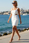 Women's A-Line Mini Square Neck Sleeveless Low-Cut Waist Lined Gabardine Woven Dress Casual Comfortable Modern - 2