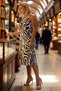 Women's Plus Size Zebra Pattern Strappy a Line Midi Knitted Dress Sweetheart Neck Sleeveless Daily Casual Modern