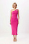 Women's Asymmetrical Collar One Shoulder Bodycon Midi Dress Accessory Detailed Stretchy Knitted Fabric Daily Casual - 4