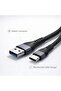 كابل بيانات USB إلى TYPE-C، أسود، معدني وسيليكون، 2 متر، شحن سريع 60 واط، جودة عالية، موديل CA54 - 5