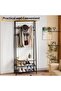 Wall Mounted Clothes Rack with Double Row Hooks, Coat Rack with 6 Hooks and Storage Shelf, Entryway Organizer for Keys, Bags, Coats, Hats - Iron & MDF, 60cm Wide - 4
