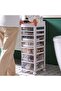 (U27)Floor Makeup Organizer with Detachable Storage Compartments, Cosmetic Organizer Box with Wheels, Cosmet - 6