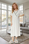 New Season Ecru Summer Special Design 100% Cotton Short Sleeve Maternity and Postpartum Dressing Gown and Nightgown Set with Easy Breastfeeding Feature - 4