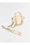 Leather Look Women's Shoulder Bag with Scarf Detail - 2