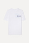 Men's White Printed Loose Fit Crew Neck T-Shirt
