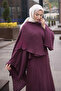 Plum Shawl Detailed Skirt Suit - 3