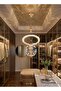 Modern Lighting, Single pendent Light, Diamond crystal, 2 side LED 3 color mode(from top & down), Gold color, 100x30x25 cm, suitable for bedroom, kitchen, bedside, Adjustable height. - 4
