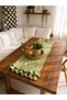 İnci Vintage Double Layer Ruffled Pistachio Green Runner - 3