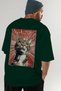 For the Love of Cats 60 Cats Printed Green Oversize T-Shirt 100% Cotton Unisex Cat Lover Premium Design - 7