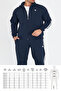 Men's Navy Blue Half Turtleneck Two Thread Large Size Tracksuit Set Lcv201550B - 8