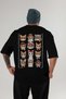 30 Cats for the Sake of Cat Love Printed Black Oversize T-Shirt 100% Cotton Unisex Cat Lover Premium Design - 2