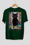 For the Love of Cats 98 Cat Printed Green Oversize T-Shirt 100% Cotton Unisex Cat Lover Premium Design