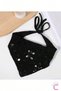 Black Vintage Circular Floral Motif Knitted Triangle Bandana - Summer Hand-Knitted Crochet Hair Bandana - 2
